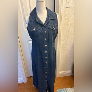 Denim Button-Down Dress
